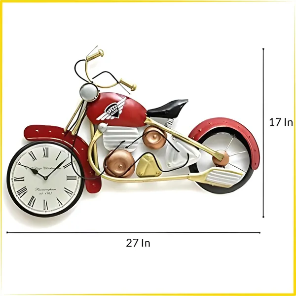 Multicolour_Iron_Motorbike_Wall_Clock_Handcrafted_Wrought_Bike_Shaped_For_Home