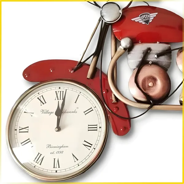 Multicolour_Iron_Motorbike_Wall_Clock_Handcrafted_Wrought_Bike_Shaped_For_Home
