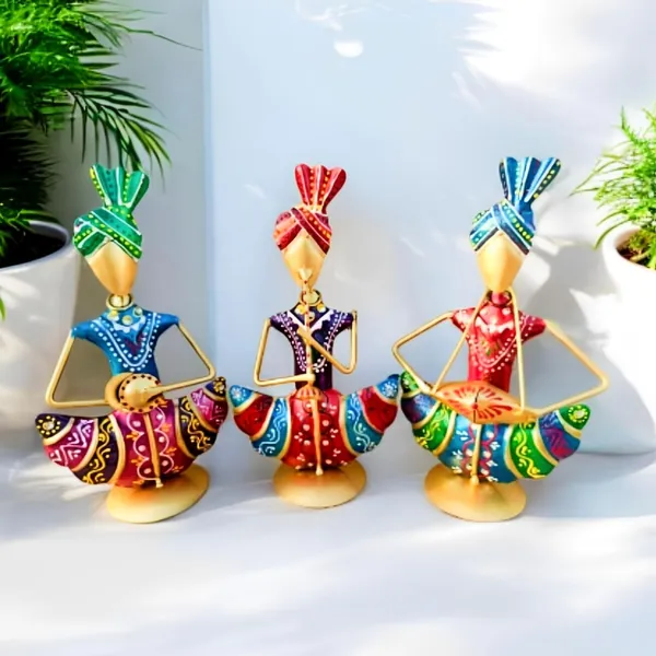 Multicolour_Iron_Rajasthani_Musician_Mini_Doll_Showpiece_(Set_Of_3)_For_Home