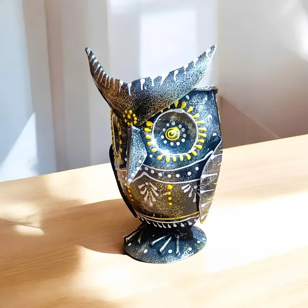 Multicolour_Iron_Owl_Pen_Stand_Pencil_Holder_Desk_Organizer_For_Home