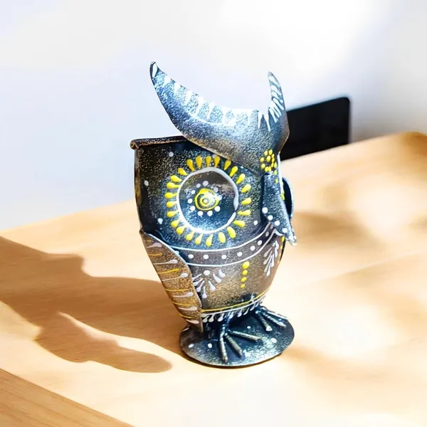 Multicolour_Iron_Owl_Pen_Stand_Pencil_Holder_Desk_Organizer_For_Home