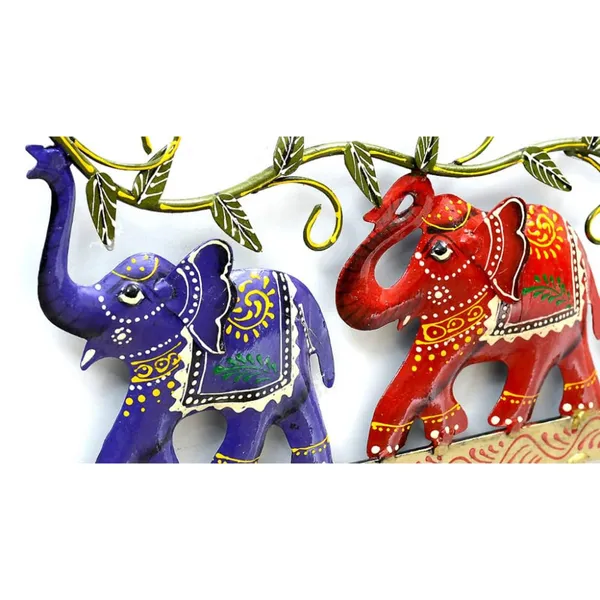 Multicolour_Iron_Elephant_Design_Key_Holder_With_Hooks_For_Home