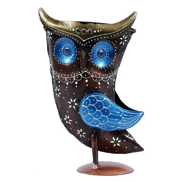 Multicolour_Metal_Owl_Desk_Pen_Pencil_And_Other_Stationery_Organiser_For_Home