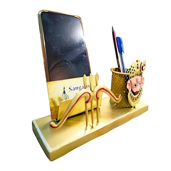 Multicolour_Pen_Holder_With_Mobile_Stand_Khatu_Shyam_Ji_Design_For_Office_Home
