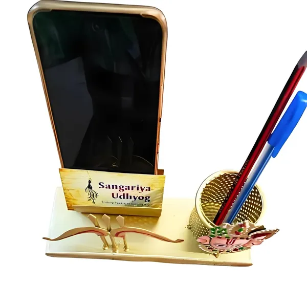 Multicolour_Pen_Holder_With_Mobile_Stand_Khatu_Shyam_Ji_Design_For_Office_Home