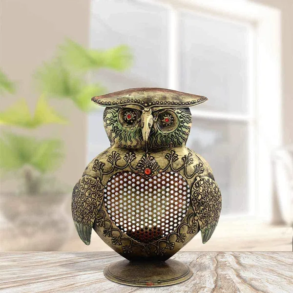Antiquebronze_Iron_Handicraft_Decorative_Owl_Tea_Light_Holder_Bronze_Wrought_For_Home
