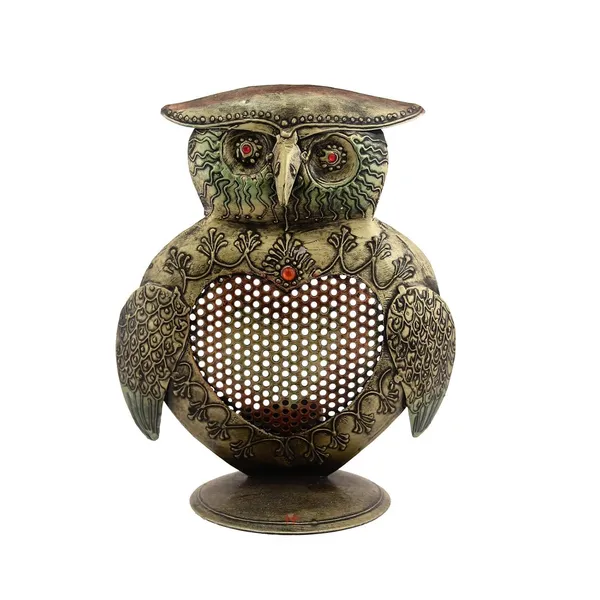 Antiquebronze_Iron_Handicraft_Decorative_Owl_Tea_Light_Holder_Bronze_Wrought_For_Home