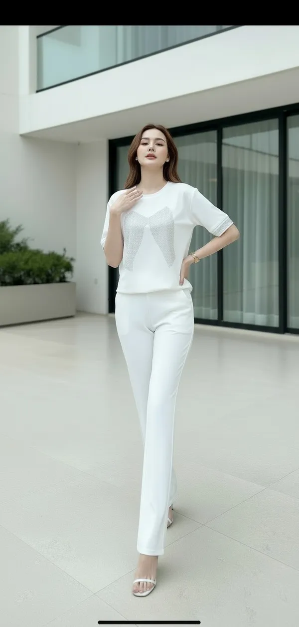 White_Bow_Statement_Comfy_Co-Ord_Set_For_Women