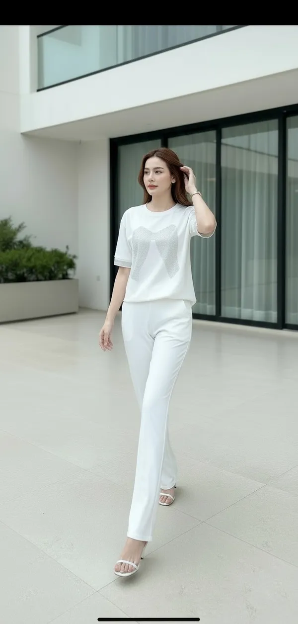 White_Bow_Statement_Comfy_Co-Ord_Set_For_Women