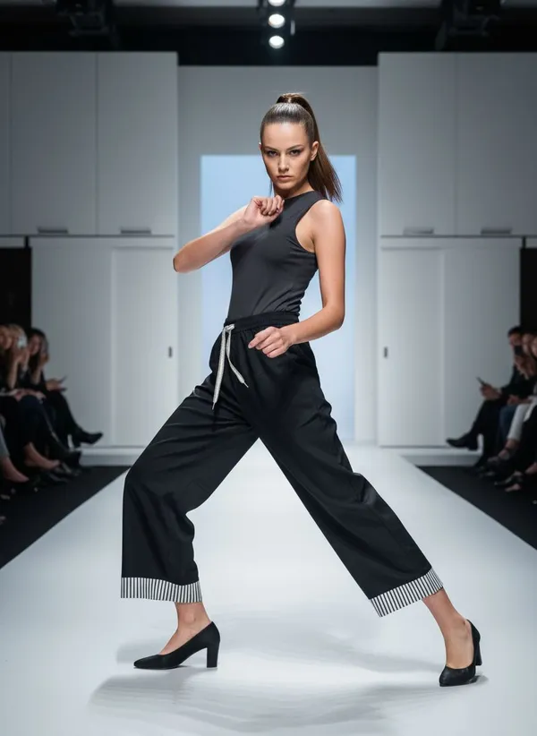 Black_Satin_palazzo_pants_super_comfy_With_stripe_border_pattern_in_bottom_For_Women