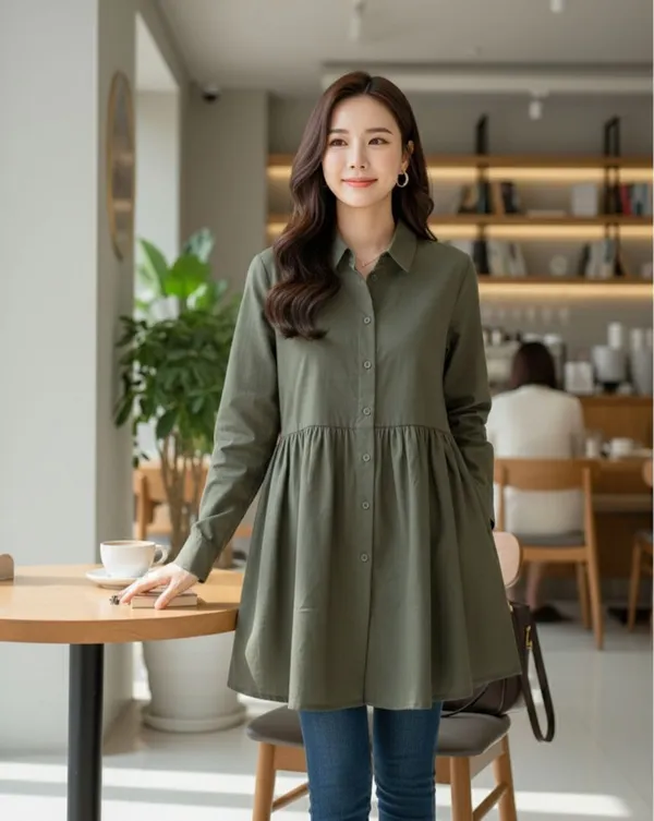 Olive_flare_shirt