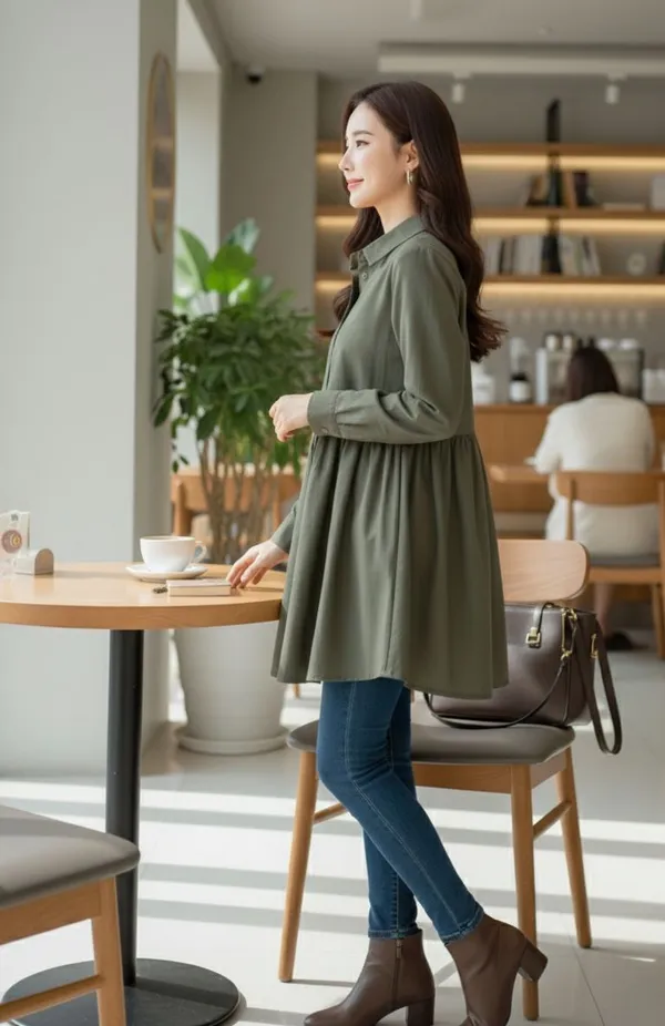 Olive_flare_shirt