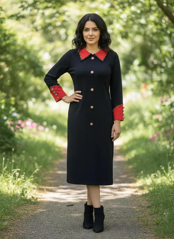 Black_Luxe_Weave_Knitted_Dress_For_Women