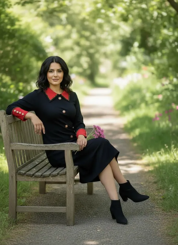 Black_Luxe_Weave_Knitted_Dress_For_Women