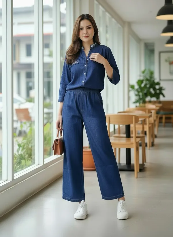 Blue_Denim_Chic_Set_Embellished_Stone_For_Women