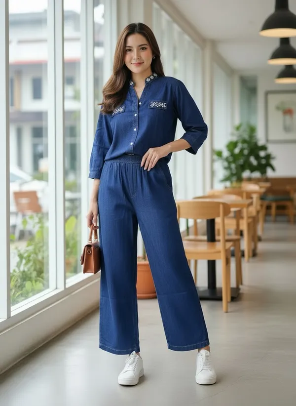 Blue_Denim_Chic_Set_Embellished_Stone_For_Women