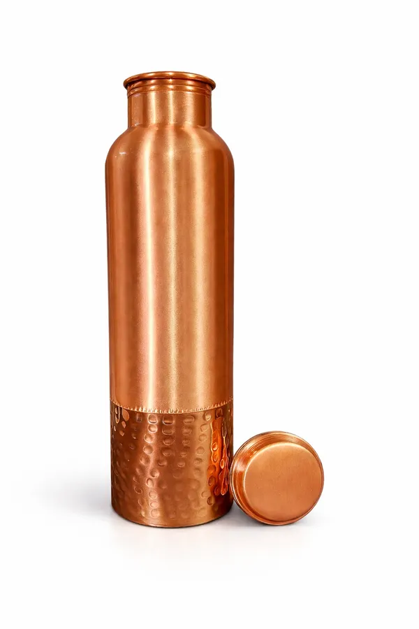 Pure_Copper_Water_Bottle_Half_Hammered_For_Kitchen