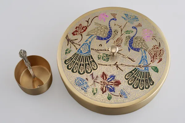 Golden_Brass_Premium_Peacock_Masala_Dabba/Spice_Box_For_Kitchen