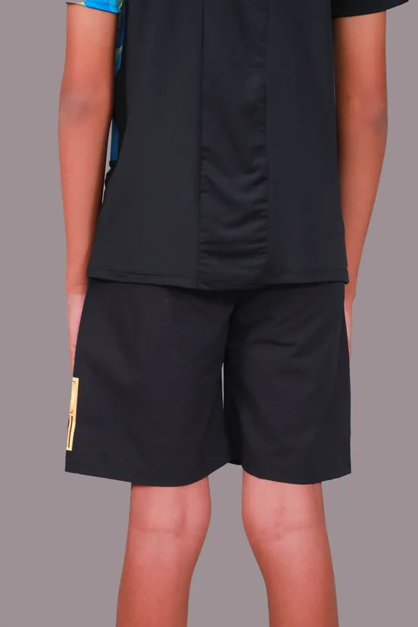 Black_Premium_Kooltex_Fabric_&_Spandex_Sports_Shorts_For_Kids