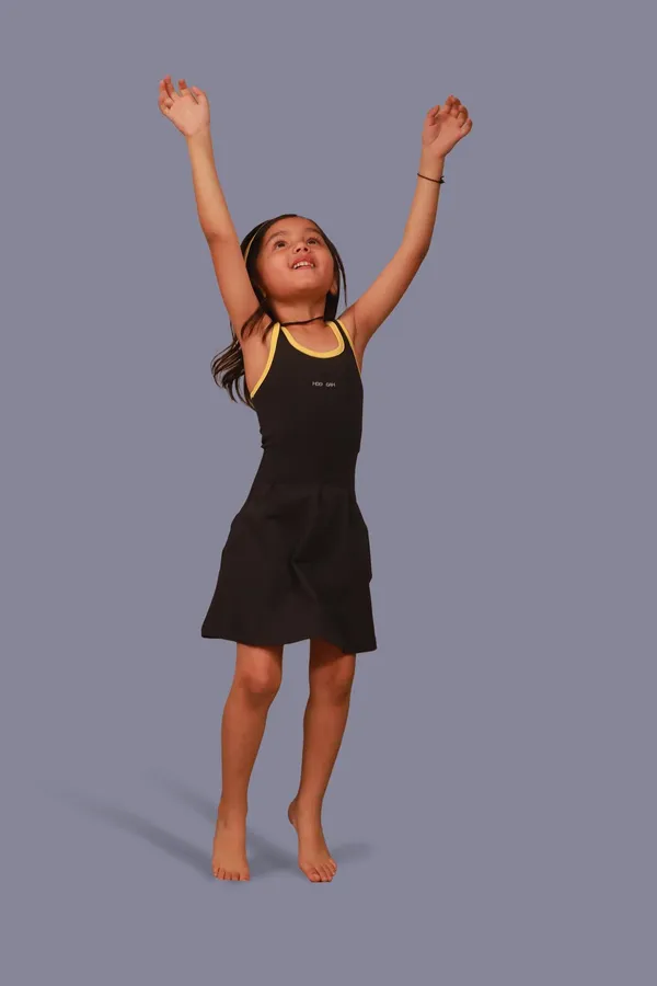 Black_Premium_Kooltex_Fabric_&_Spandex_Sports_Tennis_Dress_For_Kids