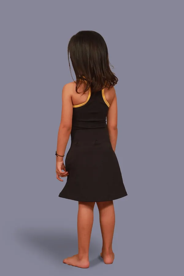 Black_Premium_Kooltex_Fabric_&_Spandex_Sports_Tennis_Dress_For_Kids