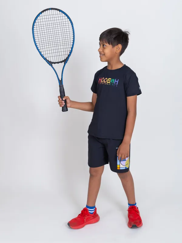 Black_Premium_Kooltex_Fabric_&_Spandex_Sports_Shorts_For_Kids