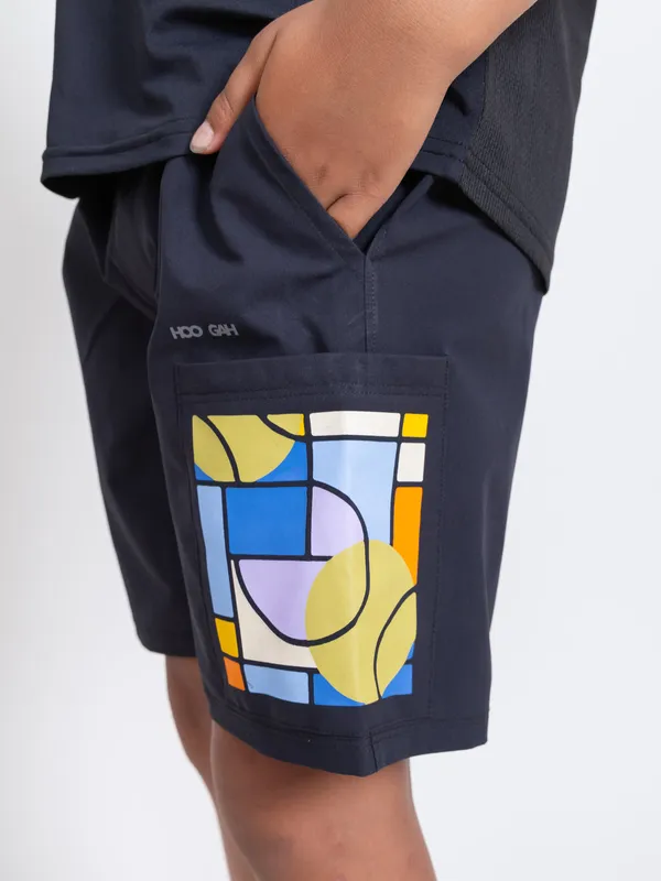 Black_Premium_Kooltex_Fabric_&_Spandex_Sports_Shorts_For_Kids