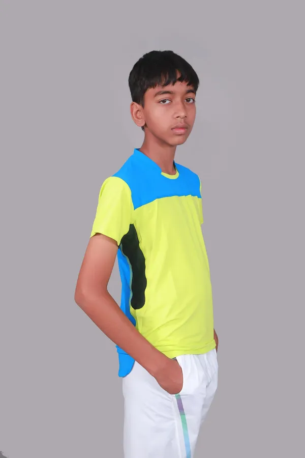 Neon_Green_Premium_Kooltex_Fabric_&_Spandex_Sports_T-Shirts_For_Male_&_Kids