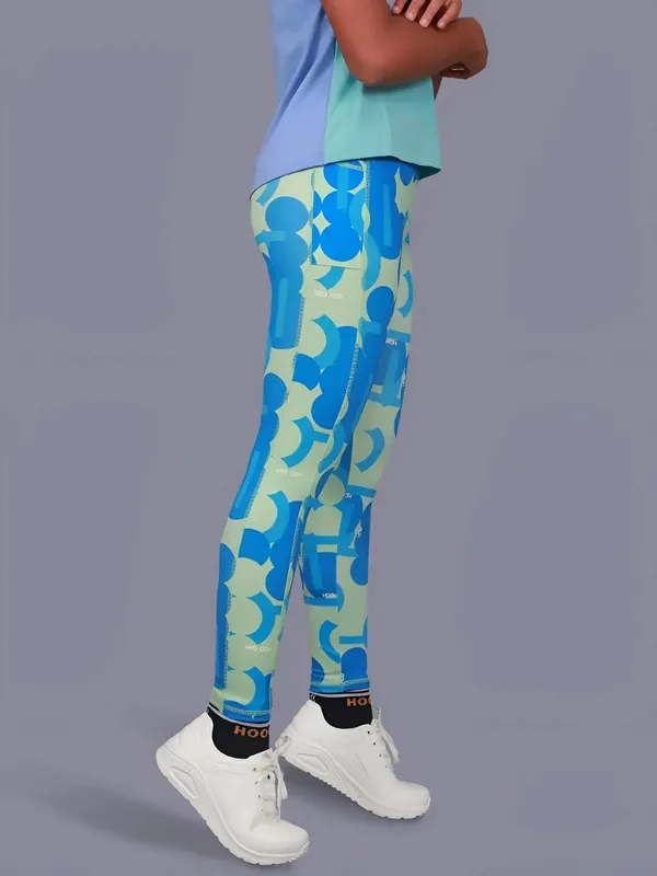 Teal_Green_Premium_Kooltex_Fabric_&_Spandex_Sports_Leggings_For_Kids