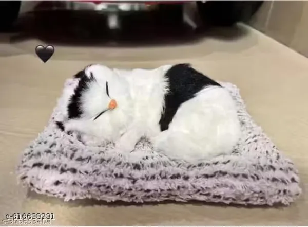 Black_White_Acute_Little_Sleeping_Cat_Showpiece_For_Home_And_Car_Decor
