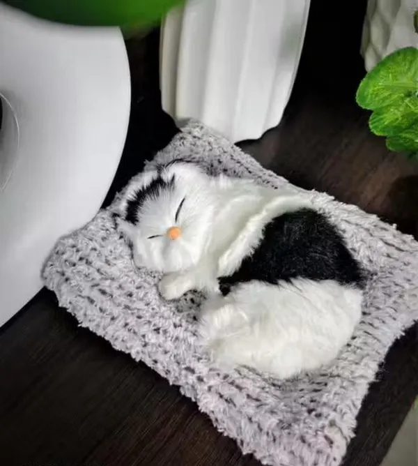 Black_White_Acute_Little_Sleeping_Cat_Showpiece_For_Home_And_Car_Decor