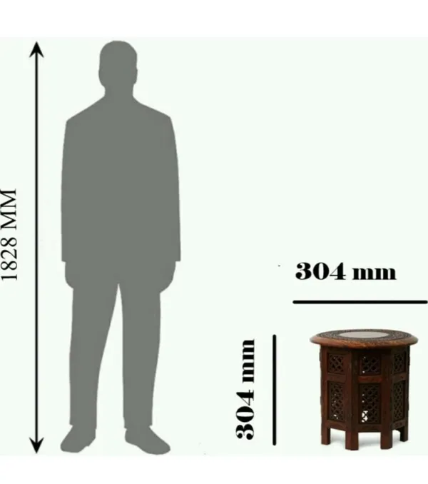 Brown_12_Inches_Vintage_Looking_Sheesham_Wood_Octa_Table_With_Handcrafted_Top_And_Handcrafted_Curtain_Legs