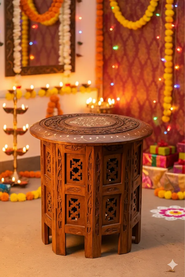 Brown_12_Inches_Vintage_Looking_Sheesham_Wood_Octa_Table_With_Handcrafted_Top_And_Handcrafted_Curtain_Legs