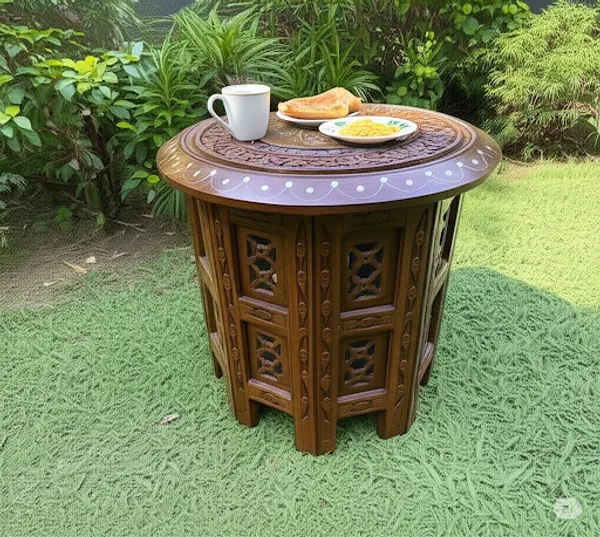 Brown_12_Inches_Vintage_Looking_Sheesham_Wood_Octa_Table_With_Handcrafted_Top_And_Handcrafted_Curtain_Legs