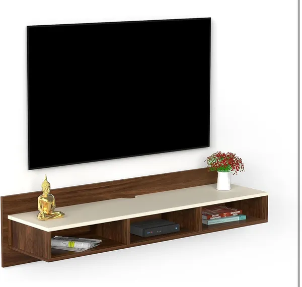 White_Brown_Long_TV_Console_Unit,_Suitable_For_Smart_TV_To_32_Inches