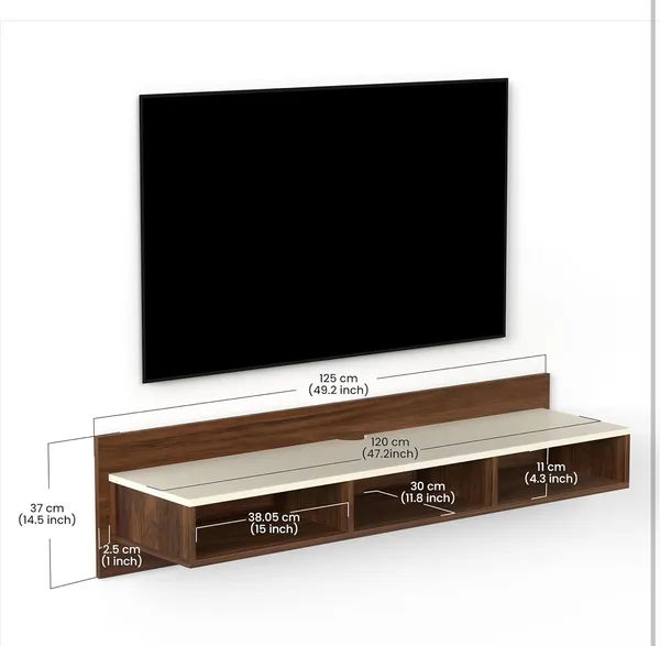 White_Brown_Long_TV_Console_Unit,_Suitable_For_Smart_TV_To_32_Inches
