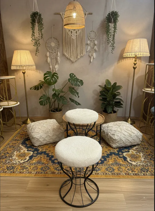 White_Fur_Wrought_Iron_Table_(18_Inches)