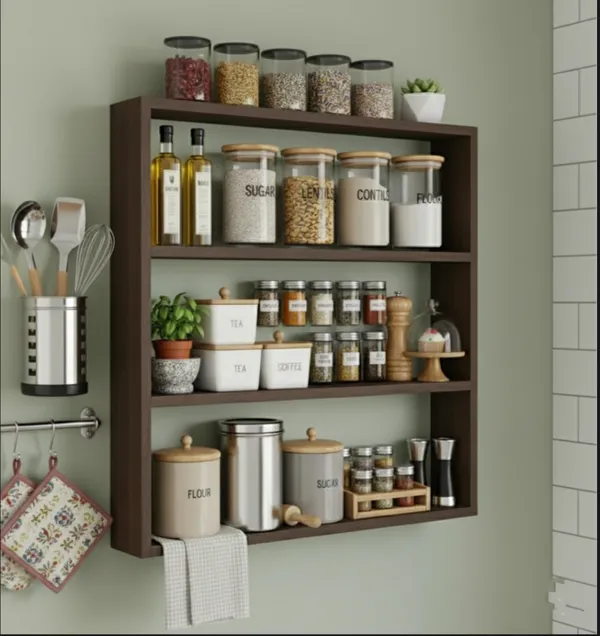 Bros_moon_Laminated_kitchen_rack,_wall_mount_,__4_shelf_open_storage_16_x_16_inches