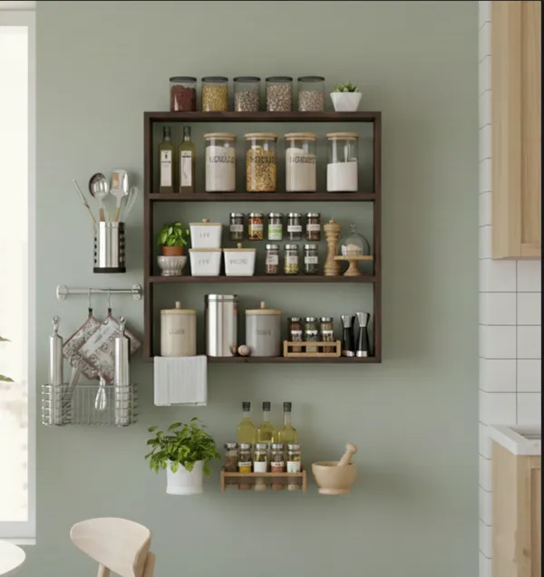 Bros_moon_Laminated_kitchen_rack,_wall_mount_,__4_shelf_open_storage_16_x_16_inches
