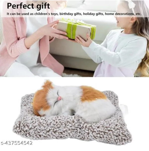 White_Brown_Cute_Little_Sleeping_Cat_For_Home_And_Car_Decor
