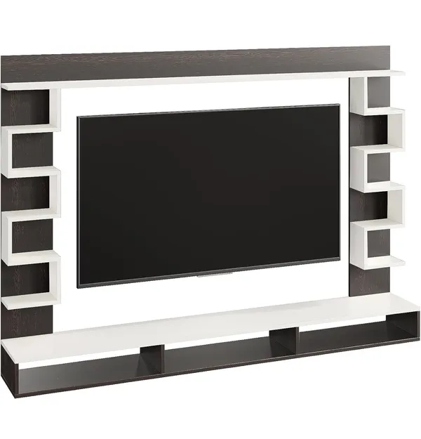 Wenge_White_Big_Zigzag,_Twin_Inside_Storage,_MDFFloating_TV_Cabinet_(Suitable_For_TV_Up_To_48_Inches)