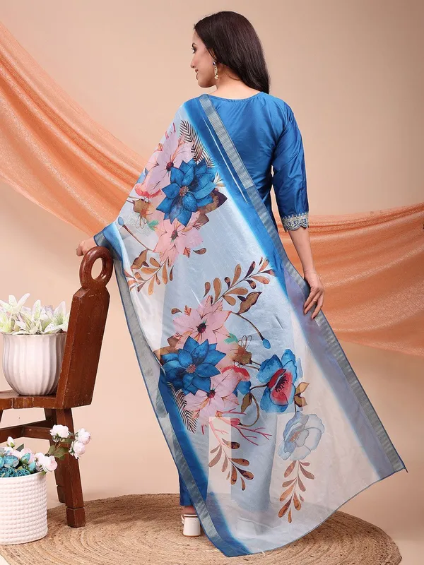 Blue_Art_Silk_Embroidered_Kurti_Pant_Dupatta_Set_For_Women