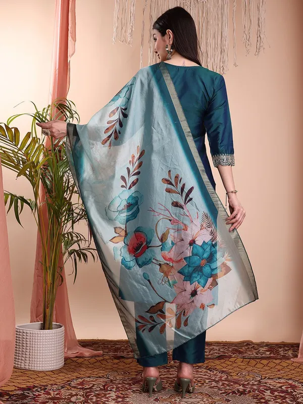 Blue_Art_Silk_Embroidered_Kurti__Pant_Dupatta_Set_For_Women
