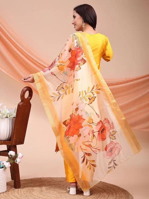 Yellow_Art_Silk_Embroidered_Kurti__Pant_Dupatta_Set_For_Women