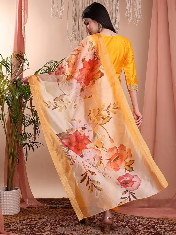 Orange_Art_Silk_Embroidered_Kurti_Pant_Dupatta_Set_For_Women