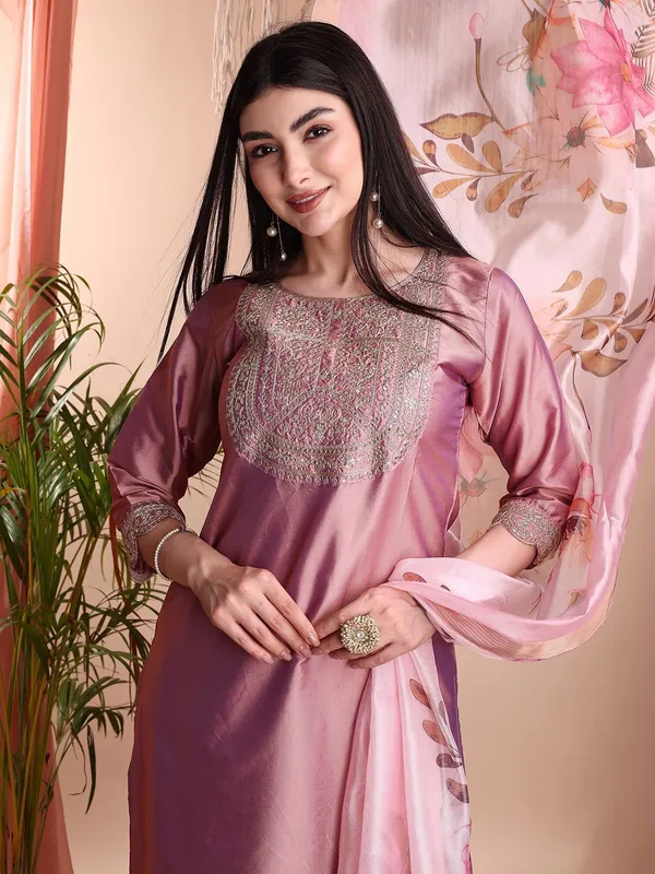 Pink_Art_Silk_Embroidered_Kurti_Pant_Dupatta_Set_For_Women