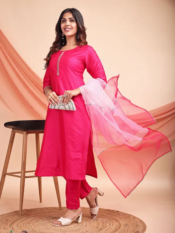 Pink_Art_Silk_Solid_Kurti_Pant_Dupatta_Set_For_Women