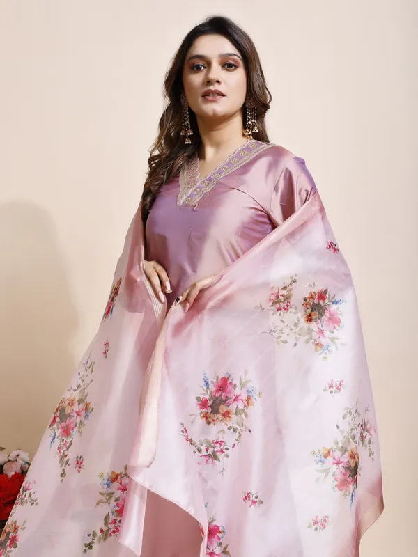 Pink_Art_Silk_Floral_Print_Kurti__Pant_Dupatta_Set_For_Women