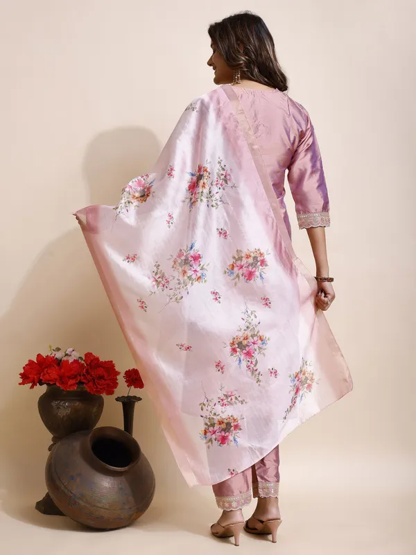 Pink_Art_Silk_Floral_Print_Kurti__Pant_Dupatta_Set_For_Women