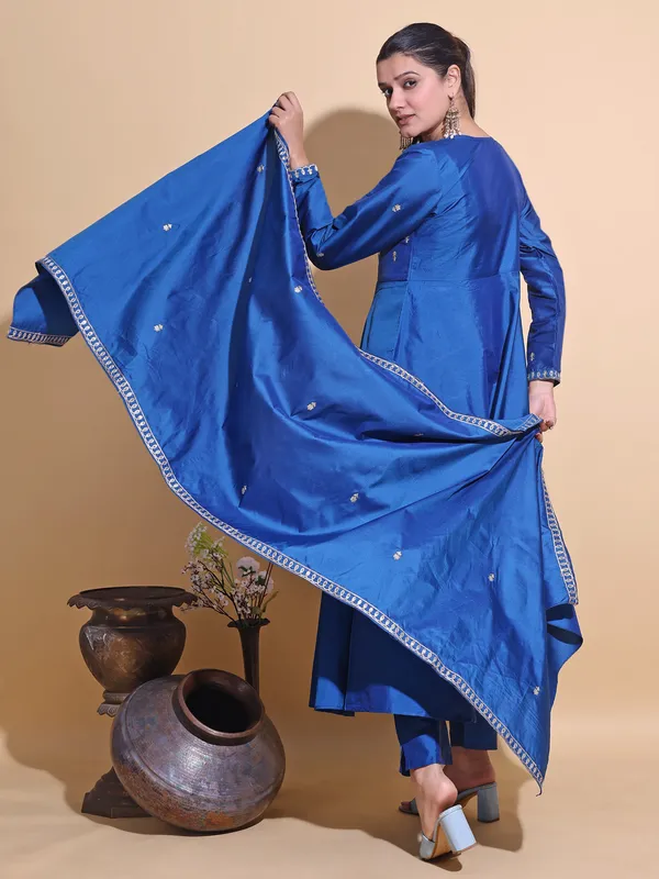 BLUE_Art_Silk_Embroidered_Anarkali_Pant_Dupatta_Set_For_Women